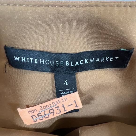 White House Black Market Skirt Lace-Up Short Caramel Brown Size 4 Office Teacher - Picture 3 of 13